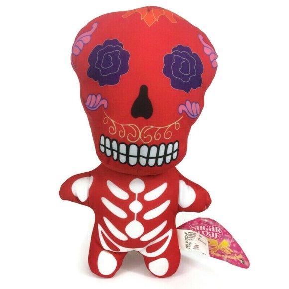 Kellytoy Sugar Loaf Day of the Dead Skeleton Plush Red Halloween Stuffed 12'' - Picture 1 of 12